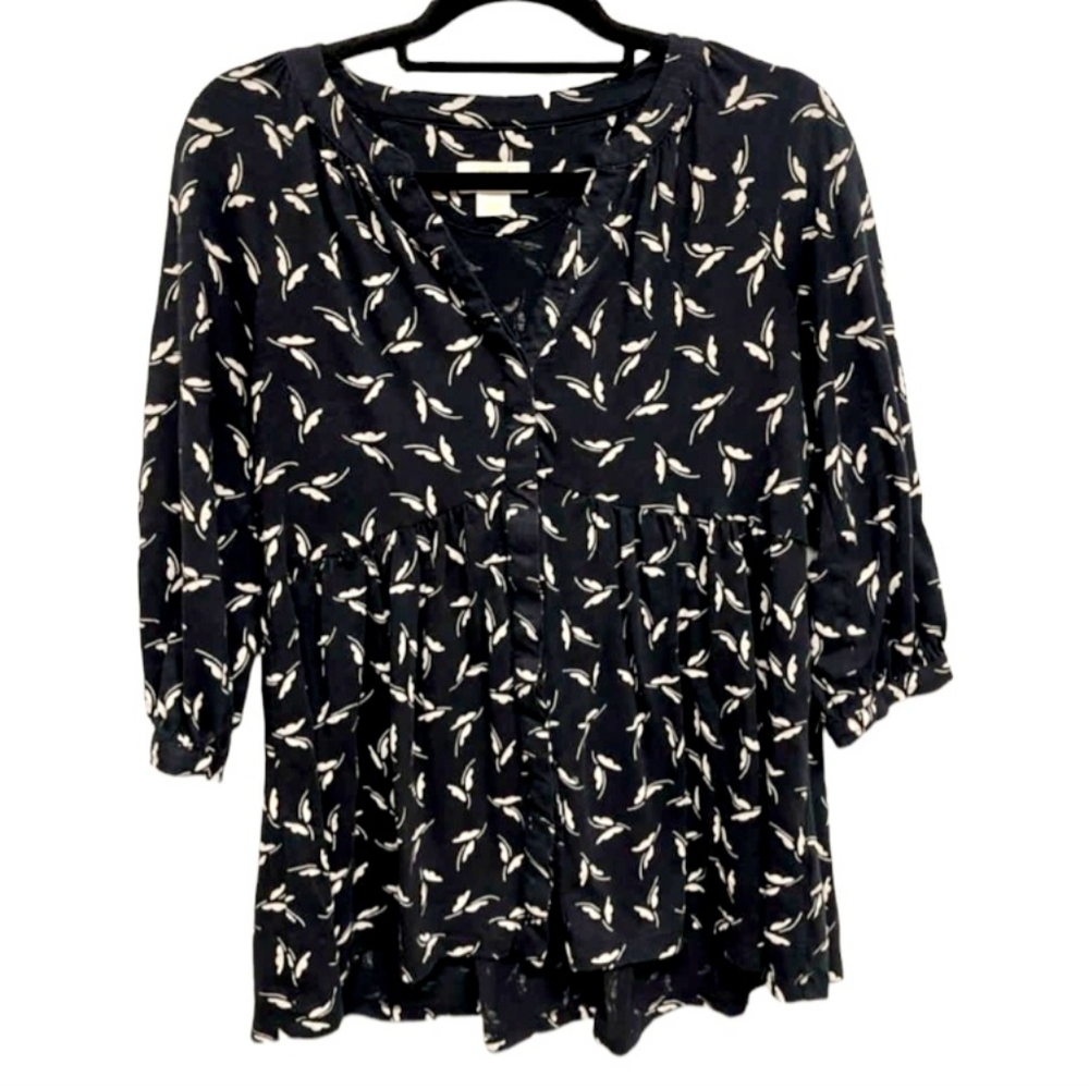 Anthropologie Maeve Winona Babydoll Tunic Top Medium